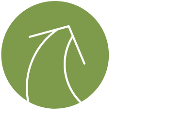 Stilisiertes Wegsymbol in einem grünen Kreis.