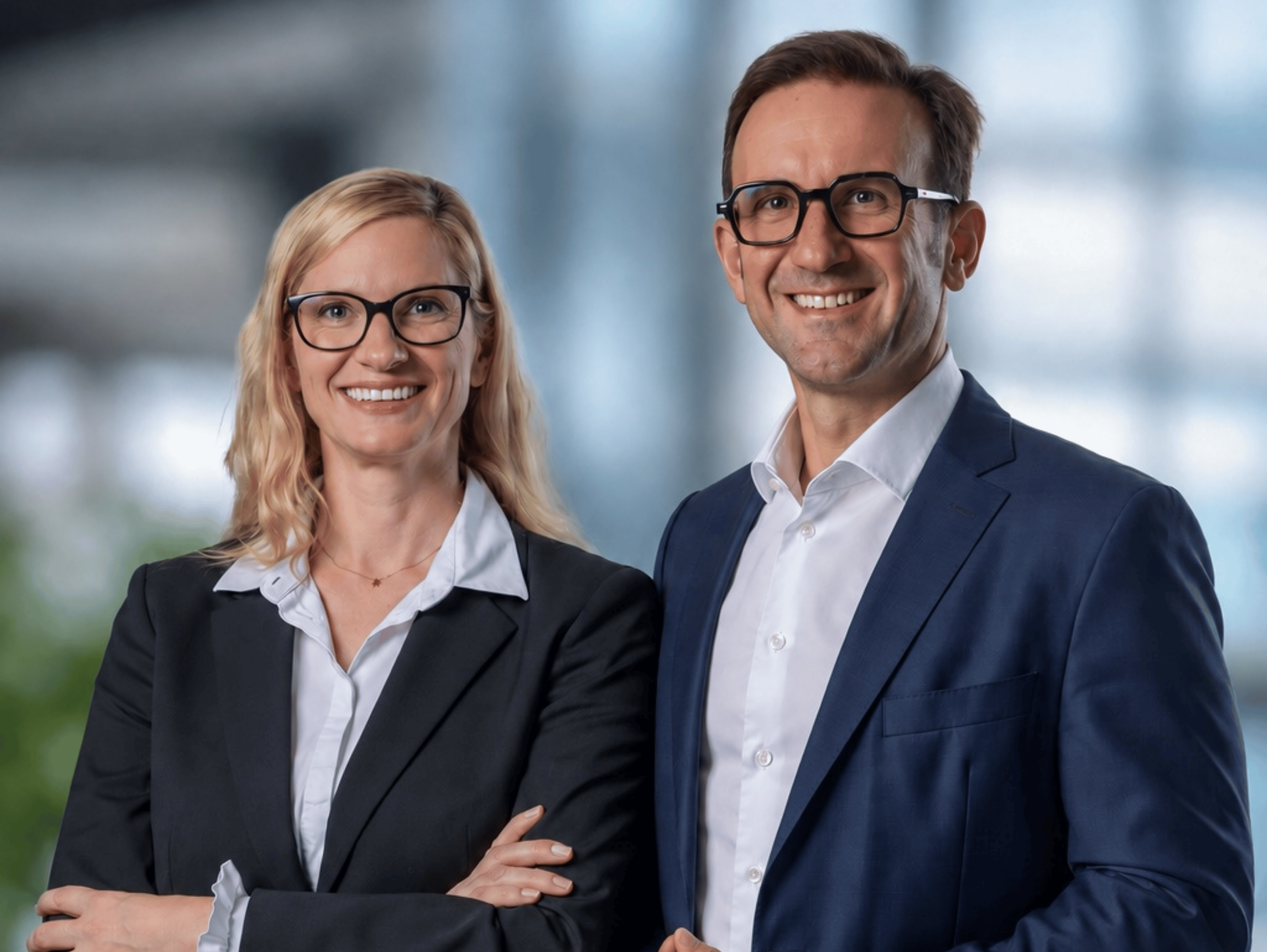 Portraitbild unserer Chefärzte Dr. med. Katharina Grobholz und Prof. Dr. med. Imad Maatouk